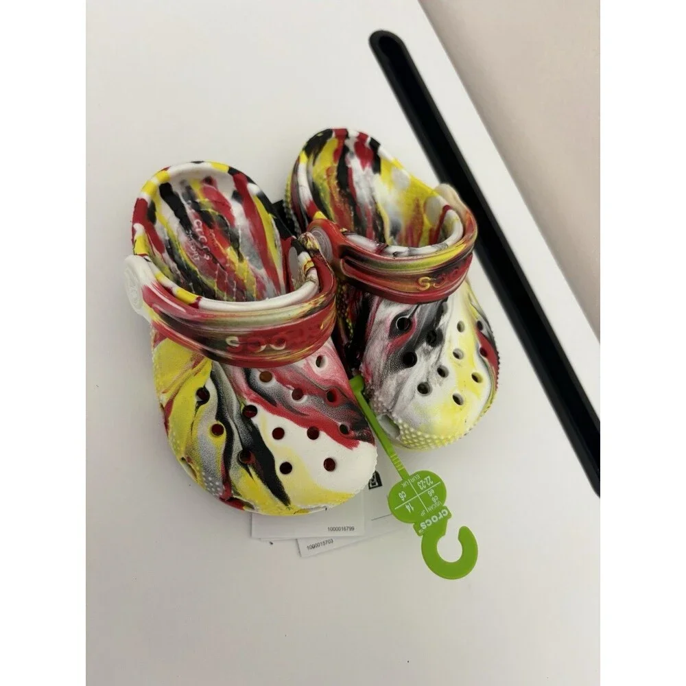 Crocs Classic Glow Marbled Toddler Shoes Size C6 Walker Varsity Red 210720-6WE